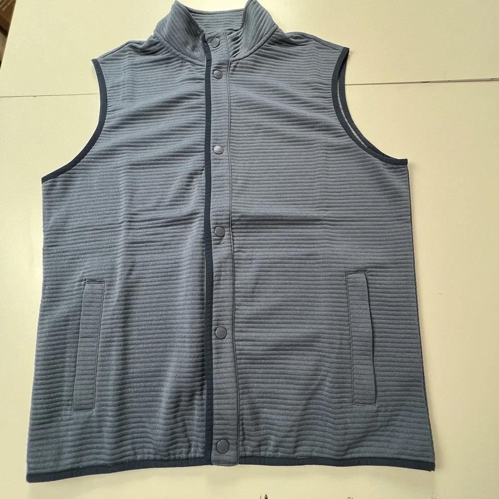 Onward Reserve Cloud Quilt Vest Men's Med. Blue Indigo Snap Buttons Quilted NWT